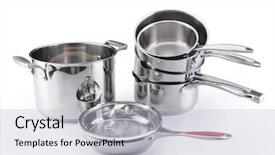  Presentation with stainless steel - Amazing presentation design having stainless steel pots and pans backdrop and a lemonade colored foreground