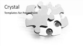  Presentation with stainless steel - Theme enhanced with stainless steel puzzle pieces background and a white colored foreground