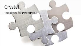  Presentation with stainless steel - Colorful slides enhanced with stainless steel puzzle pieces backdrop and a white colored foreground