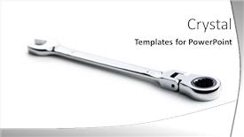  Presentation with stainless steel - Slide deck featuring stainless-steel-ratchet-wrench-isolated background and a white colored foreground