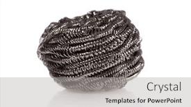  Presentation with stainless steel - Slide set featuring stainless-steel-scouring-pad-isolated background and a light gray colored foreground