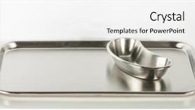  Presentation with kidney medical - Presentation design having stainless steel stomatological tray medical background and a white colored foreground