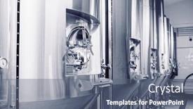  Presentation with stainless steel - Beautiful slide deck featuring stainless-steel-tanks-for-lager backdrop and a ocean colored foreground