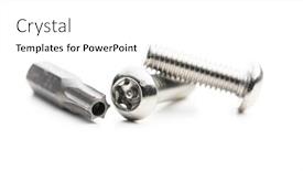  Presentation with stainless steel - PPT theme consisting of stainless-steel-torx-screws-isolated background and a white colored foreground