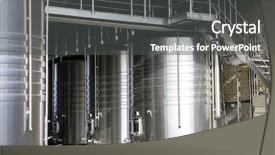  Presentation with stainless steel - Presentation theme with stainless steel wine tanks background and a dark gray colored foreground