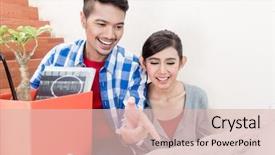  Presentation with floor plan - Slides enhanced with stair case - asian couple woman and man background and a lemonade colored foreground