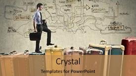  Presentation with busy work - Beautiful PPT layouts featuring stair case - busy businessman travelling for work backdrop and a coral colored foreground
