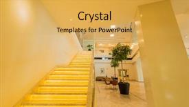  Presentation with five star hotel for client - Theme having stair case in the modern background and a yellow colored foreground
