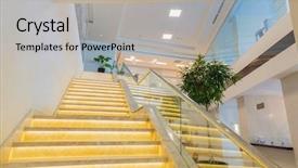  Presentation with case - Beautiful slide set featuring stair case in the modern backdrop and a light gray colored foreground