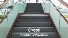  Presentation with step - Colorful PPT theme enhanced with stair case step backdrop and a dark gray colored foreground