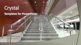  Presentation with bus train - Presentation design having stair in a train station background and a tawny brown colored foreground