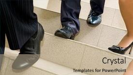  Presentation with female male symbol - Presentation theme featuring stair steps - image of female and male background and a soft green colored foreground