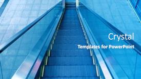  Presentation with airport - Beautiful slides featuring staircase-in-an-airport backdrop and a teal colored foreground