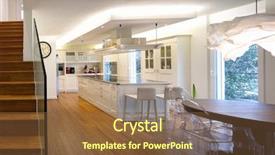  Presentation with islam space - Slide set featuring staircase in moder open space background and a tawny brown colored foreground