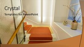  Presentation with abstract modern architecture - Colorful slides enhanced with staircase in red abstract fragment of the architecture of modern lobby hallway of the luxury hotel shopping mall business center in lucerne switzerland interior design backdrop and a soft green colored foreground