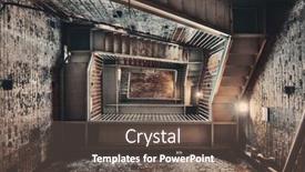  Presentation with tower - Theme consisting of staircase-inside-clock-tower background and a gray colored foreground