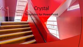  Presentation with abstract modern architecture - Audience pleasing presentation consisting of staircase painted in red abstract backdrop and a red colored foreground