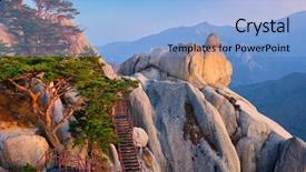  Presentation with rock stone - PPT theme with staircase seoraksan national park background and a  colored foreground