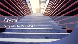  Presentation with wall - Colorful slides enhanced with staircase-with-wooden-wall backdrop and a seafoam green colored foreground