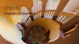  Presentation with court - Theme having stairecase in santa barbara court background and a gold colored foreground