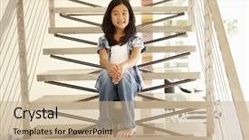  Presentation with asian - Amazing PPT theme having stairs 9 - asian girl portrait backdrop and a  colored foreground