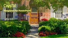  Presentation with award entrance - Colorful slide deck enhanced with stairs 9 - elegant entrance 9 backdrop and a tawny brown colored foreground