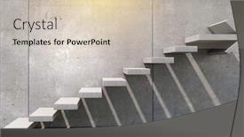  Presentation with challenges - Presentation theme consisting of stairs-as-symbol-of-growth background and a soft green colored foreground