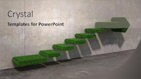  Presentation with challenges - Theme with stairs-as-symbol-of-growth background and a soft green colored foreground