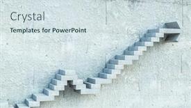  Presentation with challenges - Amazing slides having stairs-as-symbol-of-growth backdrop and a sky blue colored foreground