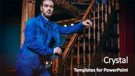  Presentation with stairs - Amazing PPT theme having stairs beauty casual denim fashion backdrop and a wine colored foreground