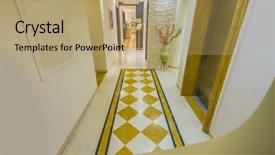  Presentation with five stars - Cool new slide deck with stairs for five stars hotel backdrop and a coral colored foreground