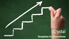  Presentation with hand drawn brush stroke design - Presentation theme consisting of stairs heading upwards background and a tawny brown colored foreground