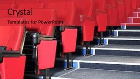  Presentation with red grey - Theme with stairs in auditorium in cinema background and a red colored foreground