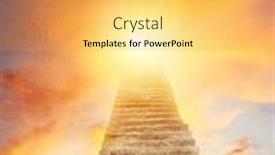  Presentation with heaven - Presentation theme consisting of stairs-in-bright-sky-stairway background and a yellow colored foreground