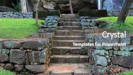  Presentation with sigiriya - Theme featuring stairs-in-old-sigiriya-castle background and a  colored foreground