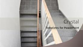 Presentation with stairs - Colorful PPT theme enhanced with stairs-in-the-hallway backdrop and a light gray colored foreground