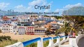  Presentation with beach wedding heart on sand - Amazing PPT theme having stairs leading to the sandy backdrop and a light blue colored foreground