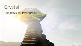  Presentation with stairs - Presentation design featuring stairs-leading-up background and a cream colored foreground