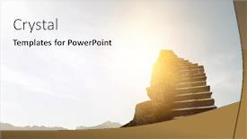  Presentation with sky is the limit - PPT theme enhanced with stairs-leading-up background and a white colored foreground