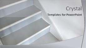  Presentation with upstairs - PPT theme having stairs-leading-upstairs background and a light gray colored foreground