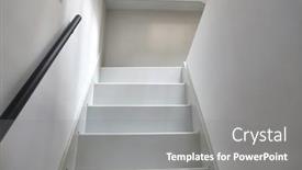  Presentation with upstairs - Slide set consisting of stairs-leading-upstairs background and a gray colored foreground