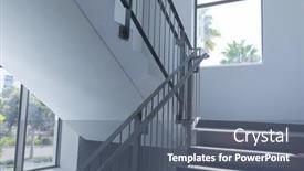 Presentation with interior design - Cool new slides with stairs-lit-by-daylight backdrop and a gray colored foreground