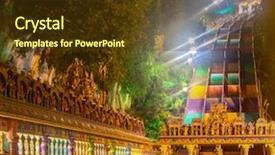  Presentation with malaysia culture - Audience pleasing PPT theme consisting of stairs of batu caves malaysia backdrop and a tawny brown colored foreground