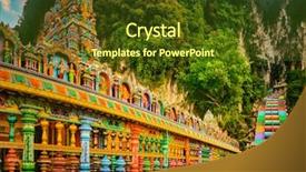  Presentation with malaysia culture - Presentation design having stairs of batu caves malaysia background and a tawny brown colored foreground