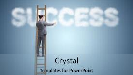  Presentation with career - PPT layouts with stairway heaven - businessman reaching success with career background and a light blue colored foreground