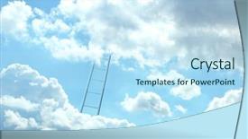  Presentation with stairway - PPT theme enhanced with stairway heaven - ladder to the sky background and a sky blue colored foreground