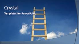  Presentation with stairway - Theme having stairway heaven - sky ladder background and a ocean colored foreground