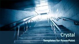  Presentation with stairs - Audience pleasing slides consisting of stairway heaven - stairs leading up backdrop and a ocean colored foreground