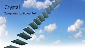  Presentation with stairway - Beautiful presentation featuring stairway heaven - success ladder in the sky backdrop and a teal colored foreground