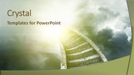  Presentation with stairway - Slides having stairway leading up to bright background and a cream colored foreground